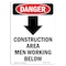 Signmission Safety Sign, OSHA Danger, 10" Height, Construction Area, Portrait OS-DS-D-710-V-1932 - alternate 1